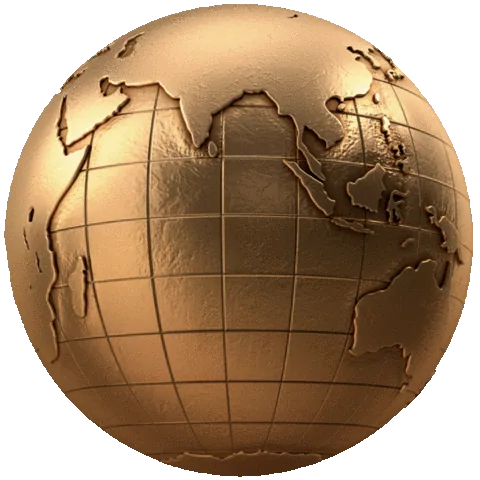 3D Spinning Golden Globe, 3D artwork
