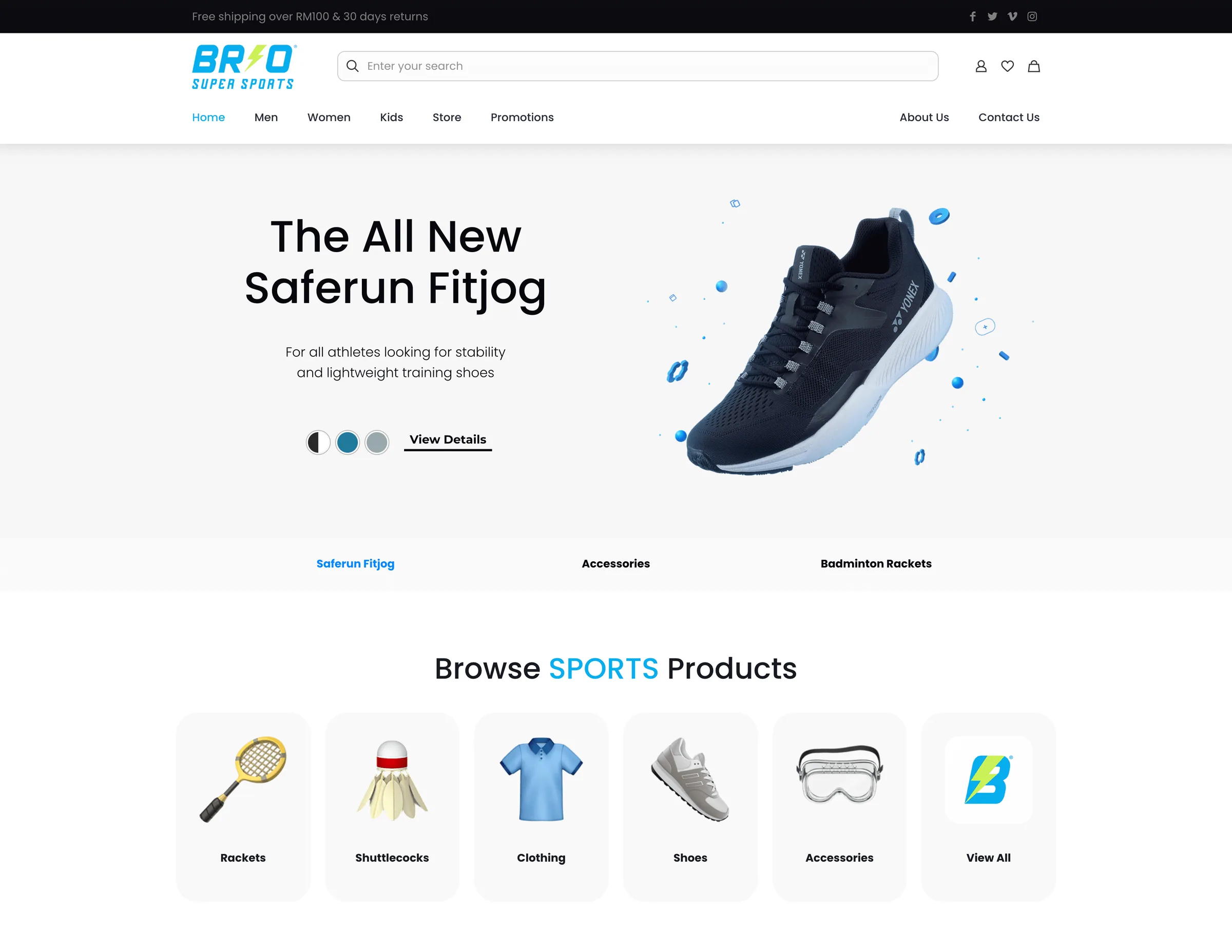 Brio Super Sports: Website, graphic design
