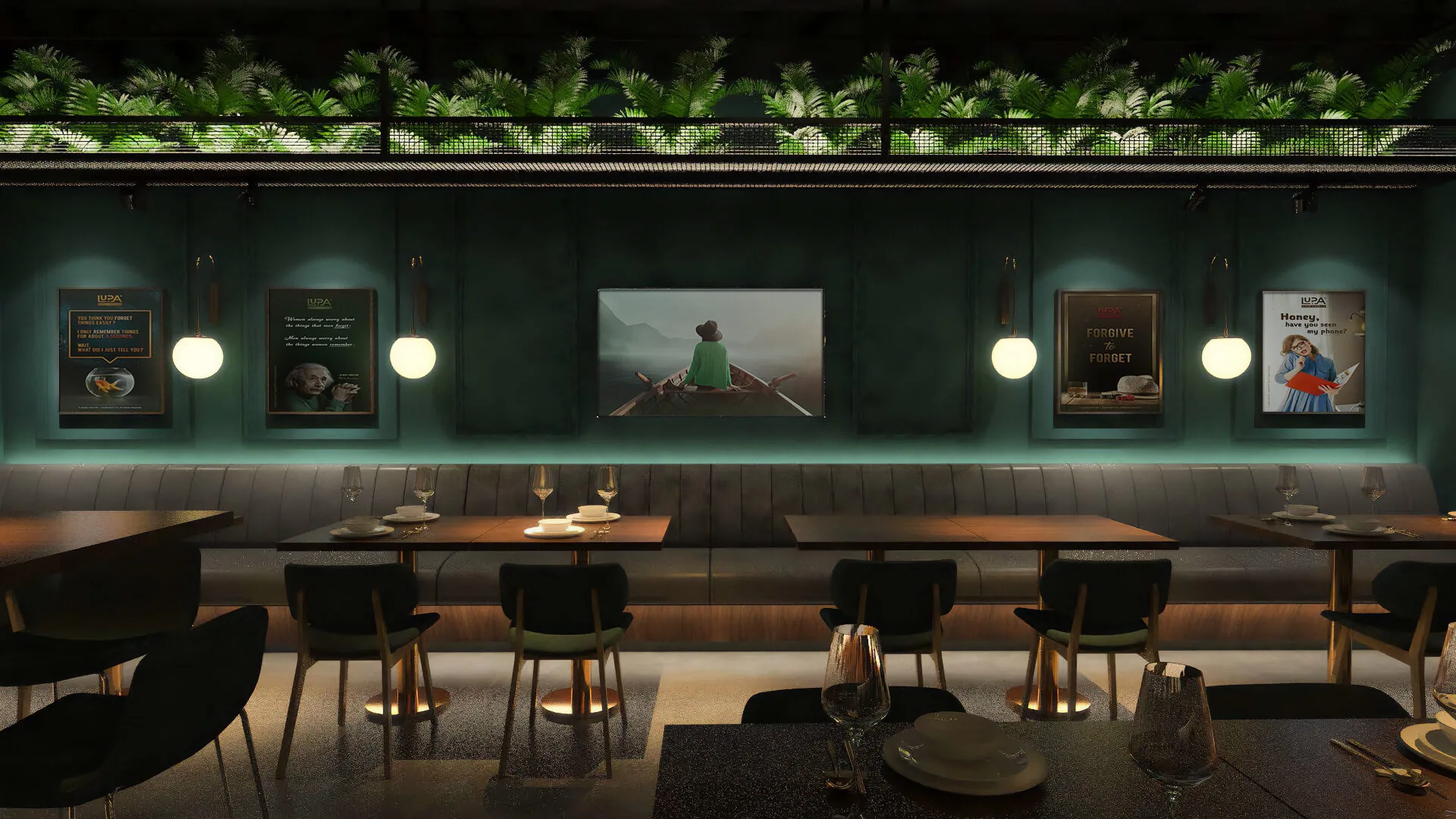 LUPA CAFÉ LOUNGE: Interior Design, interior design render
