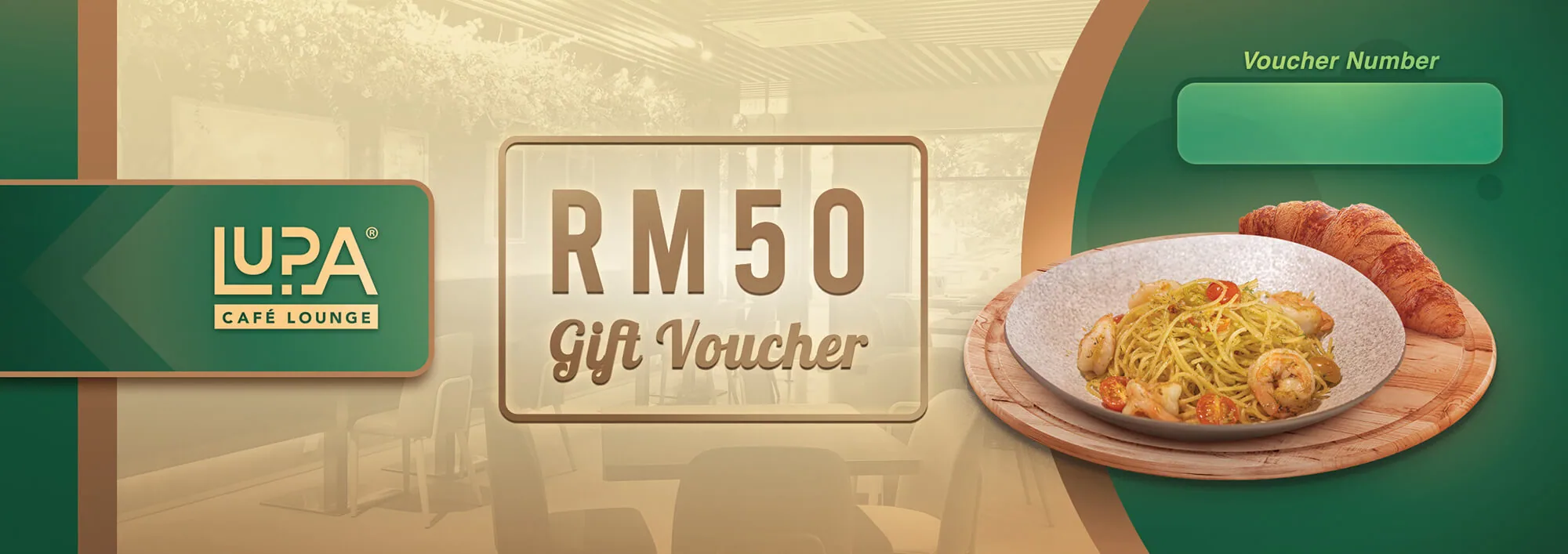 LUPA CAFÉ LOUNGE: Voucher Design, graphic design