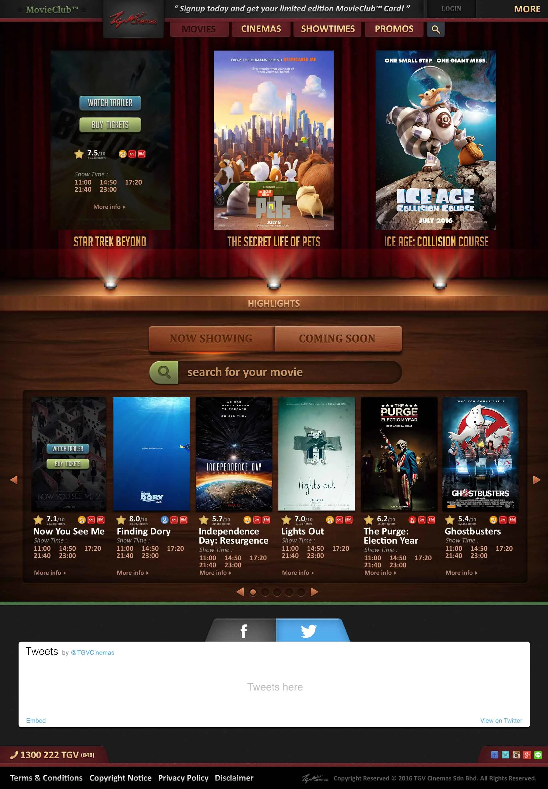 TGV Cinema: Website Redesign, graphic design