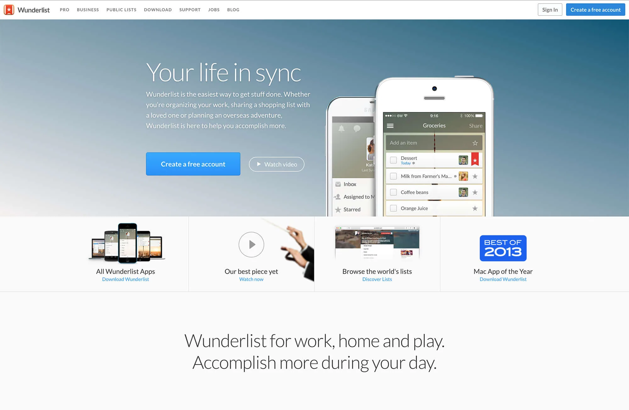 Wunderlist, graphic design